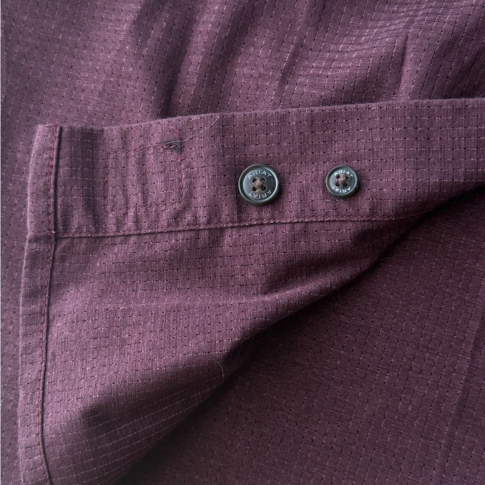 Ariat Pro Series Button Down Long Sleeve Shirt‎ Men's XXL burgundy Lightweight - Picture 14 of 16